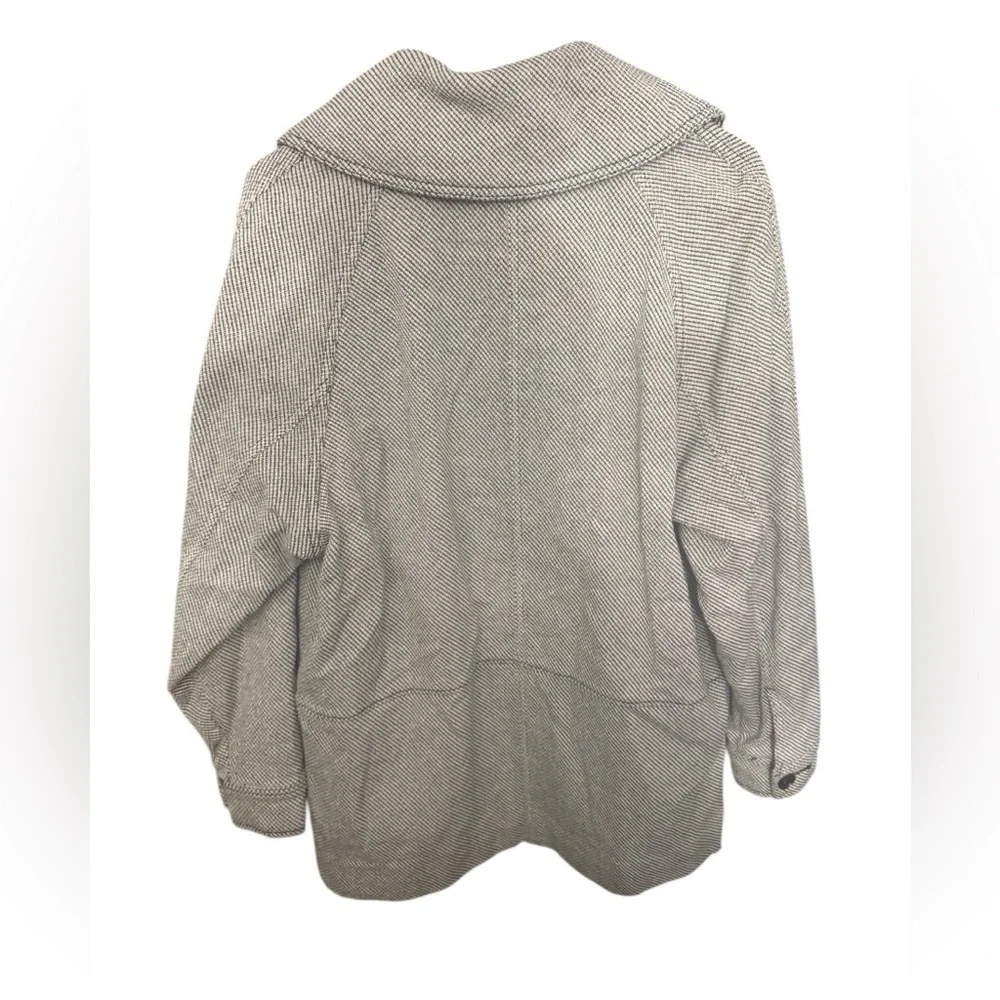 Free People Womens Oversized Peacoat XS Gray Black Double Breasted